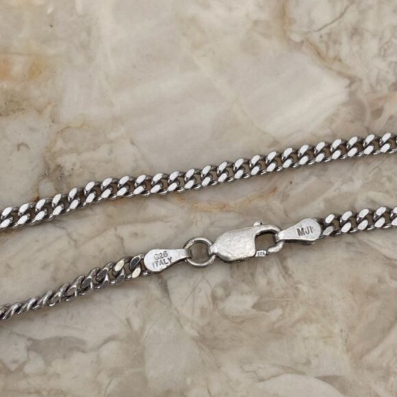 Gucci 925 Sterling Silver “G” Pendant & Heavy Sterling Silver 20” Curb Chain - Picture 7 of 10